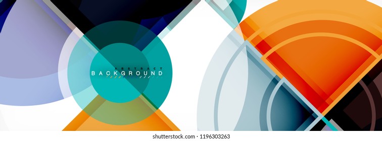 Abstract background - multicolored circles, trendy minimal geometric design, vector illustration