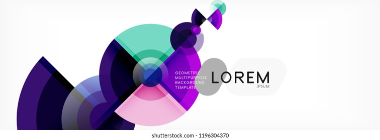 Abstract background - multicolored circles, trendy minimal geometric design, vector illustration