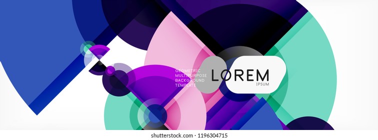 Abstract background - multicolored circles, trendy minimal geometric design, vector illustration