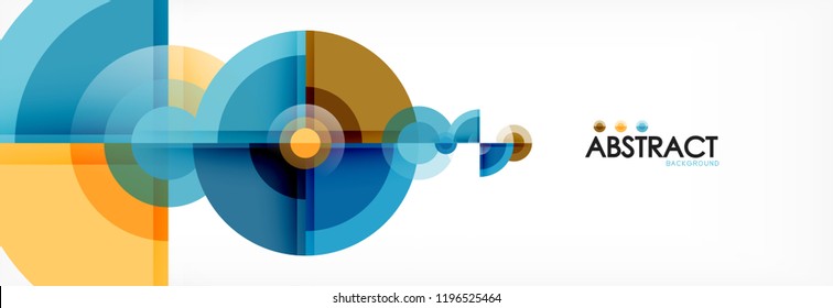 Abstract background - multicolored circles, trendy minimal geometric design, vector illustration
