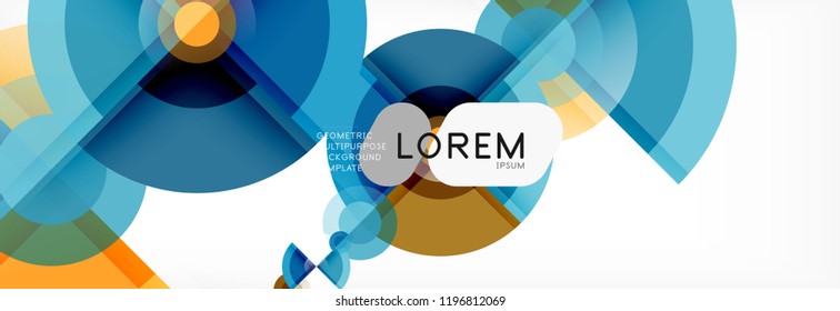 Abstract background - multicolored circles, trendy minimal geometric design, vector illustration