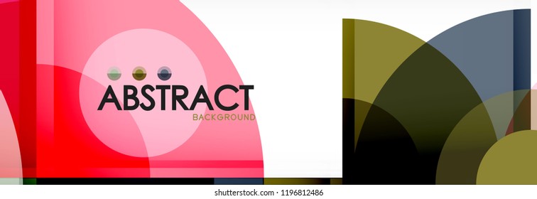 Abstract background - multicolored circles, trendy minimal geometric design, vector illustration