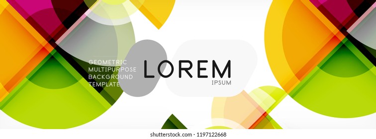 Abstract background - multicolored circles, trendy minimal geometric design, vector illustration