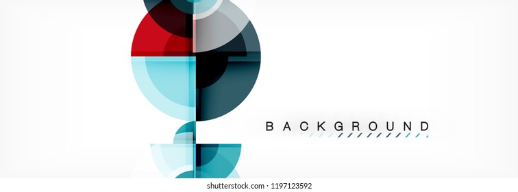 Abstract background - multicolored circles, trendy minimal geometric design, vector illustration