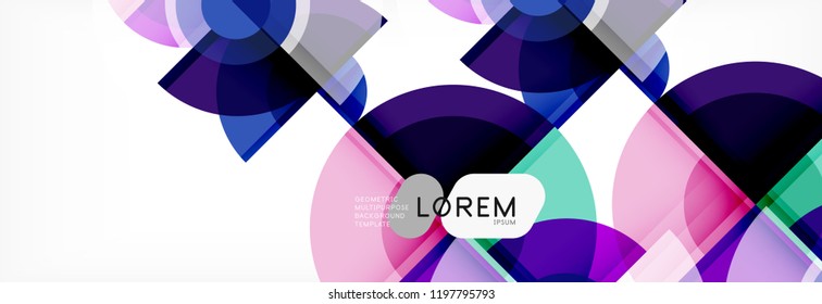 Abstract background - multicolored circles, trendy minimal geometric design, vector illustration