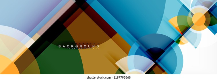 Abstract background - multicolored circles, trendy minimal geometric design, vector illustration
