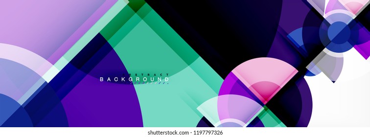 Abstrakter Hintergrund - mehrfarbige Kreise, trendy minimales geometrisches Design, Vektorgrafik