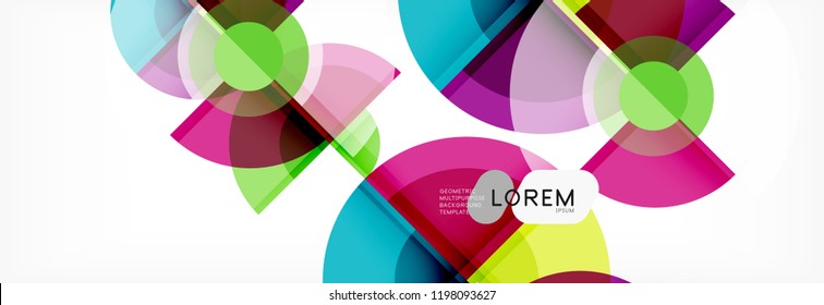 Abstract background - multicolored circles, trendy minimal geometric design, vector illustration