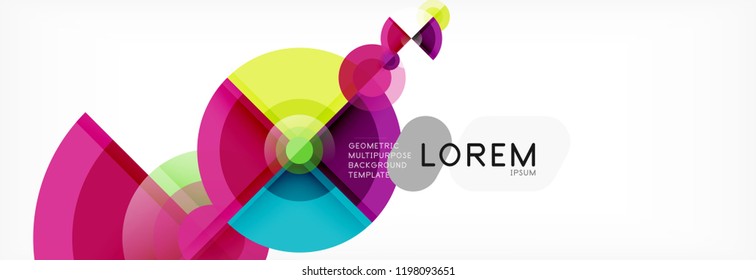 Abstract background - multicolored circles, trendy minimal geometric design, vector illustration