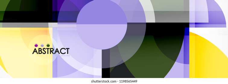 Abstract background - multicolored circles, trendy minimal geometric design, vector illustration