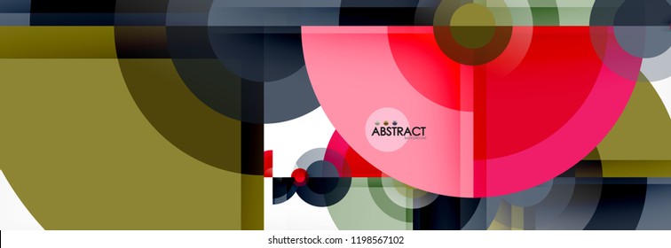 Abstract background - multicolored circles, trendy minimal geometric design, vector illustration