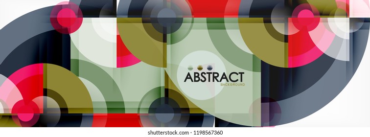 Abstract background - multicolored circles, trendy minimal geometric design, vector illustration