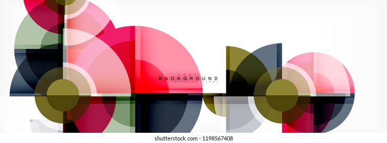 Abstract background - multicolored circles, trendy minimal geometric design, vector illustration