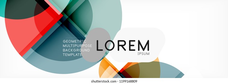 Abstrakter Hintergrund - mehrfarbige Kreise, trendy minimales geometrisches Design, Vektorgrafik