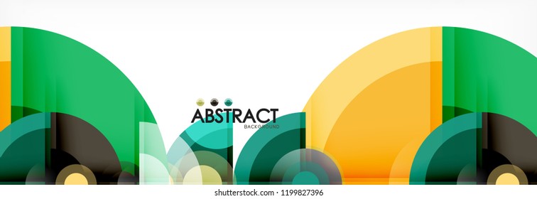 Abstract background - multicolored circles, trendy minimal geometric design, vector illustration