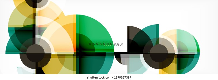 Fondo abstracto - círculos multicolores, diseño geométrico mínimo de moda, ilustración vectorial