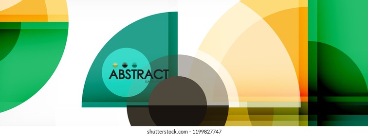 Fondo abstracto - círculos multicolores, diseño geométrico mínimo de moda, ilustración vectorial