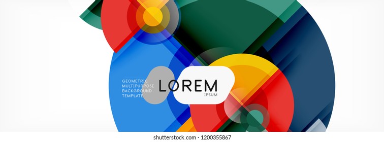 Abstract background - multicolored circles, trendy minimal geometric design, vector illustration