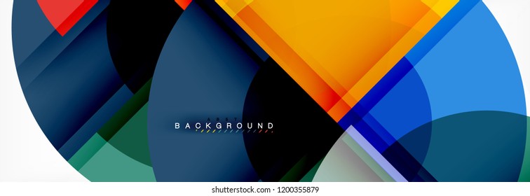 Abstract background - multicolored circles, trendy minimal geometric design, vector illustration