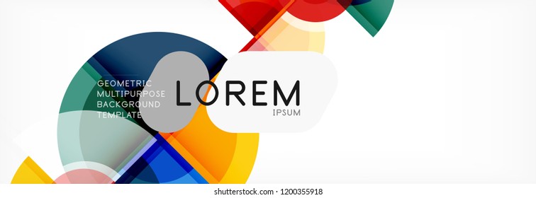 Fondo abstracto - círculos multicolores, diseño geométrico mínimo de moda, ilustración vectorial