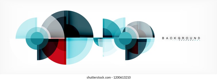 Abstract background - multicolored circles, trendy minimal geometric design, vector illustration
