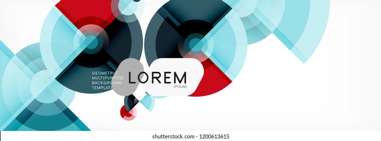 Abstract background - multicolored circles, trendy minimal geometric design, vector illustration