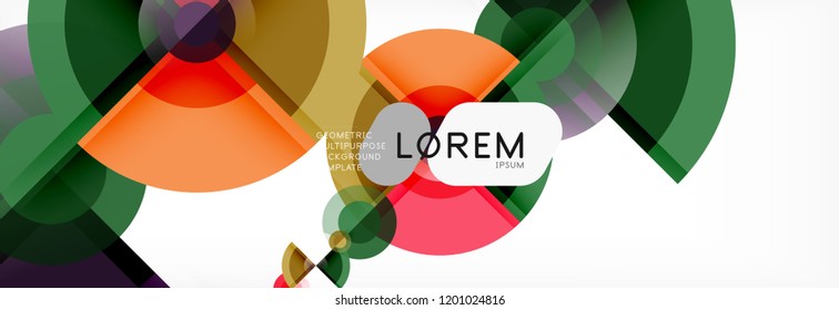 Abstract background - multicolored circles, trendy minimal geometric design, vector illustration