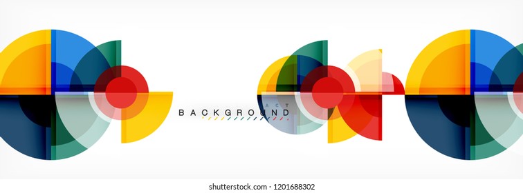 Abstract background - multicolored circles, trendy minimal geometric design, vector illustration