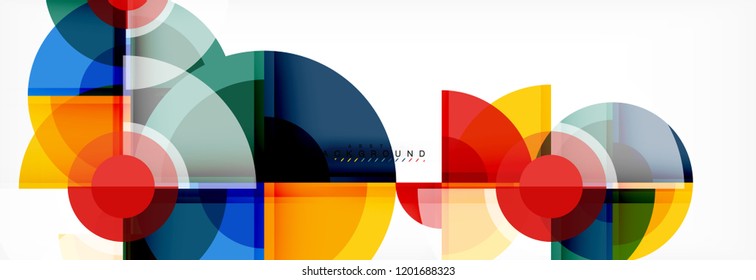 Abstract background - multicolored circles, trendy minimal geometric design, vector illustration