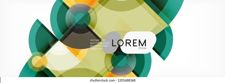 Fondo abstracto - círculos multicolores, diseño geométrico mínimo de moda, ilustración vectorial