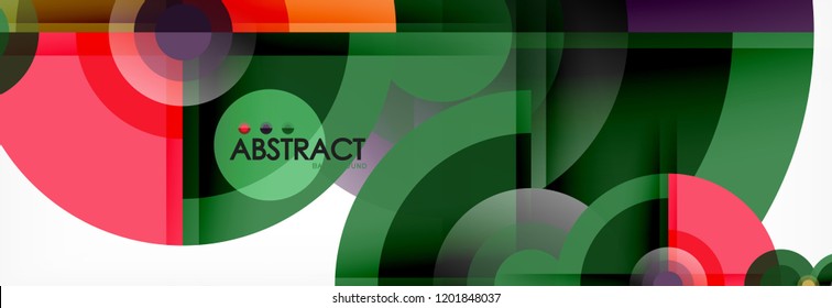Abstract background - multicolored circles, trendy minimal geometric design, vector illustration