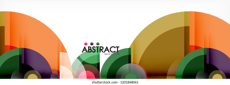 Abstract background - multicolored circles, trendy minimal geometric design, vector illustration