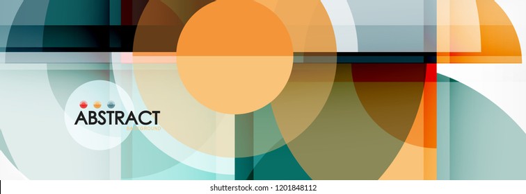 Abstract background - multicolored circles, trendy minimal geometric design, vector illustration