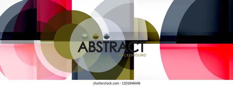 Abstract background - multicolored circles, trendy minimal geometric design, vector illustration