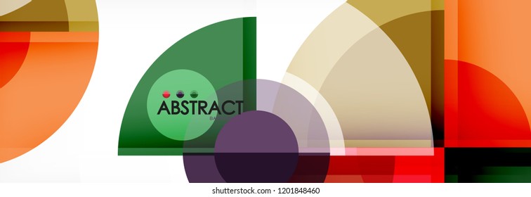 Fondo abstracto - círculos multicolores, diseño geométrico mínimo de moda, ilustración vectorial