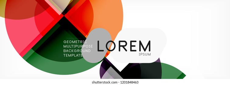 Abstract background - multicolored circles, trendy minimal geometric design, vector illustration