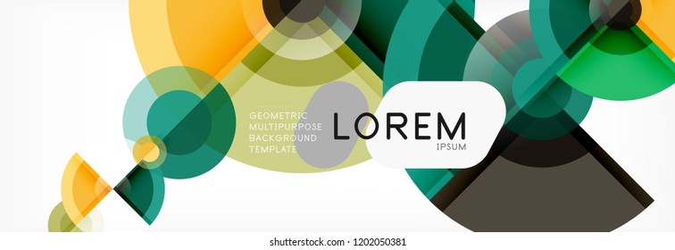 Abstract background - multicolored circles, trendy minimal geometric design, vector illustration