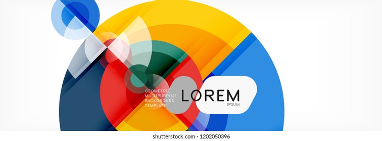Abstract background - multicolored circles, trendy minimal geometric design, vector illustration