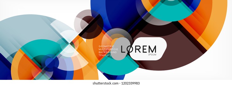 Abstract background - multicolored circles, trendy minimal geometric design, vector illustration