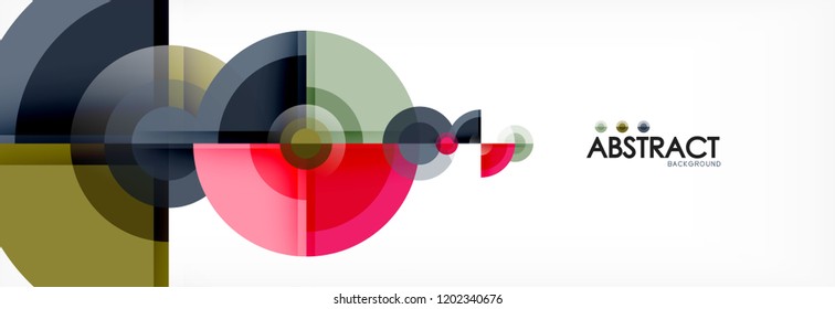 Abstract background - multicolored circles, trendy minimal geometric design, vector illustration