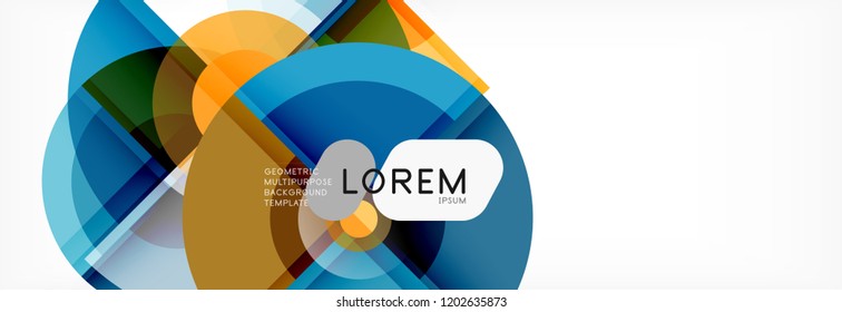 Fondo abstracto - círculos multicolores, diseño geométrico mínimo de moda, ilustración vectorial