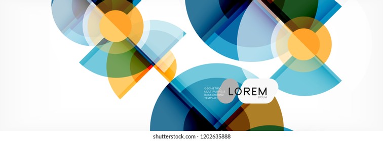 Abstrakter Hintergrund - mehrfarbige Kreise, trendy minimales geometrisches Design, Vektorgrafik