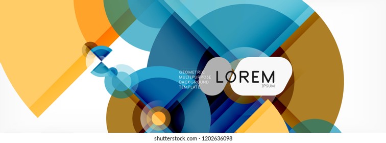 Abstract background - multicolored circles, trendy minimal geometric design, vector illustration