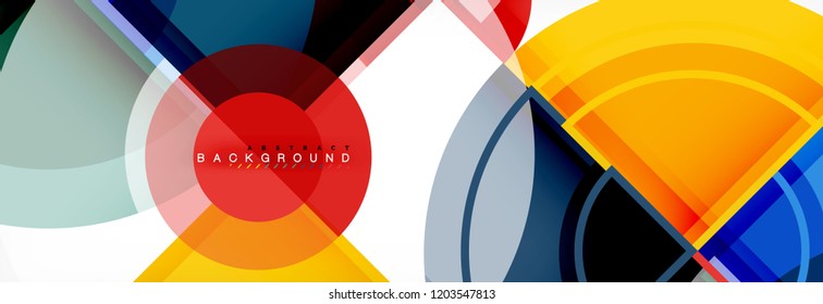 Fondo abstracto - círculos multicolores, diseño geométrico mínimo de moda, ilustración vectorial