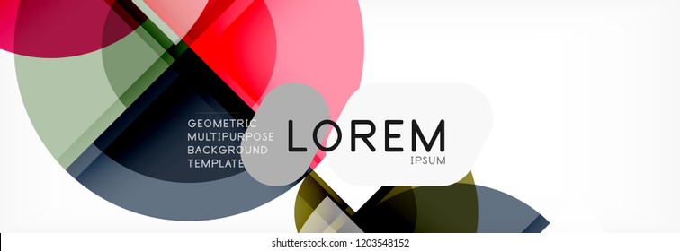 Fondo abstracto - círculos multicolores, diseño geométrico mínimo de moda, ilustración vectorial