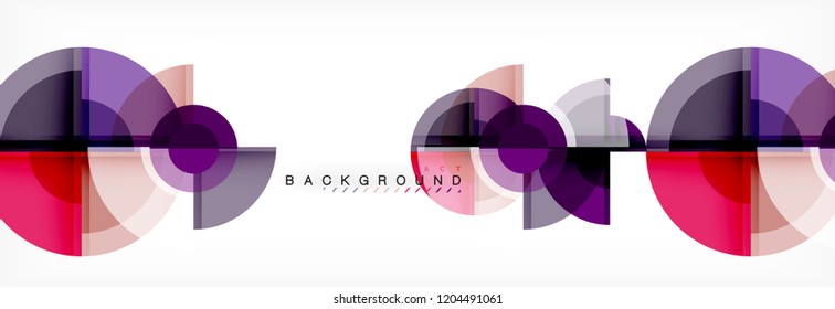 Fondo abstracto - círculos multicolores, diseño geométrico mínimo de moda, ilustración vectorial