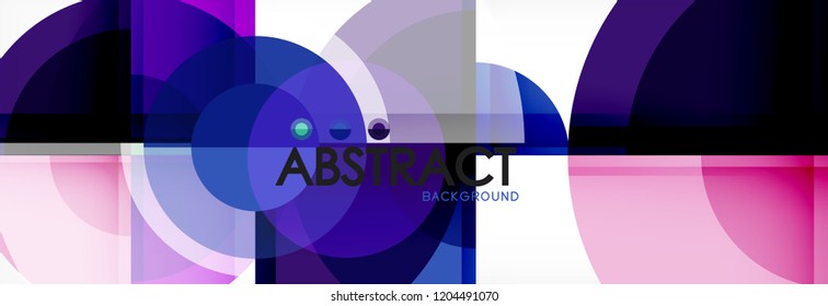 Abstract background - multicolored circles, trendy minimal geometric design, vector illustration