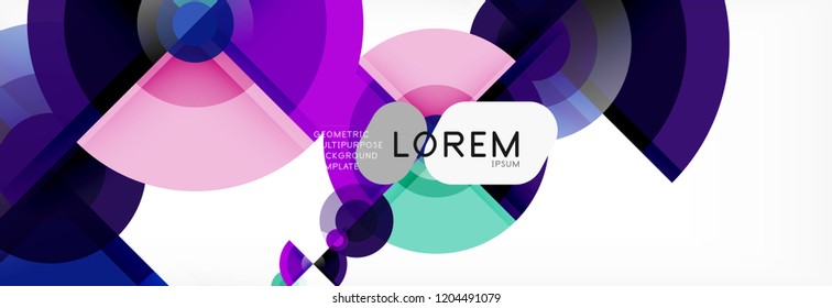 Abstract background - multicolored circles, trendy minimal geometric design, vector illustration