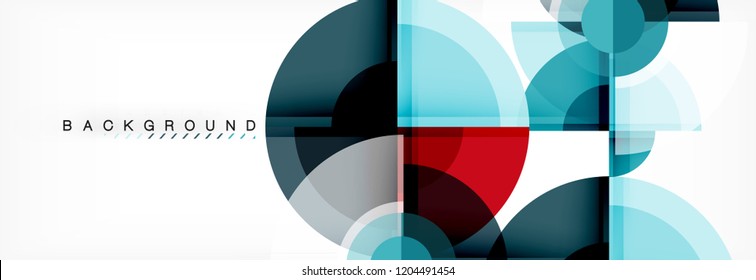 Abstract background - multicolored circles, trendy minimal geometric design, vector illustration