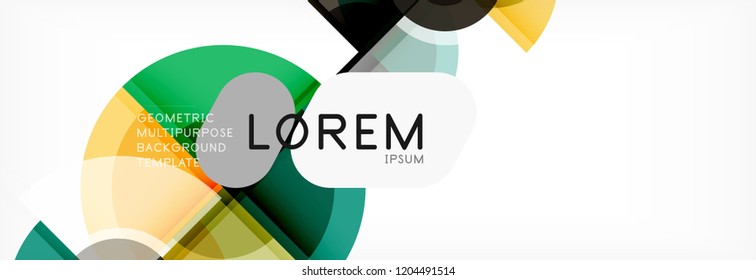Abstract background - multicolored circles, trendy minimal geometric design, vector illustration